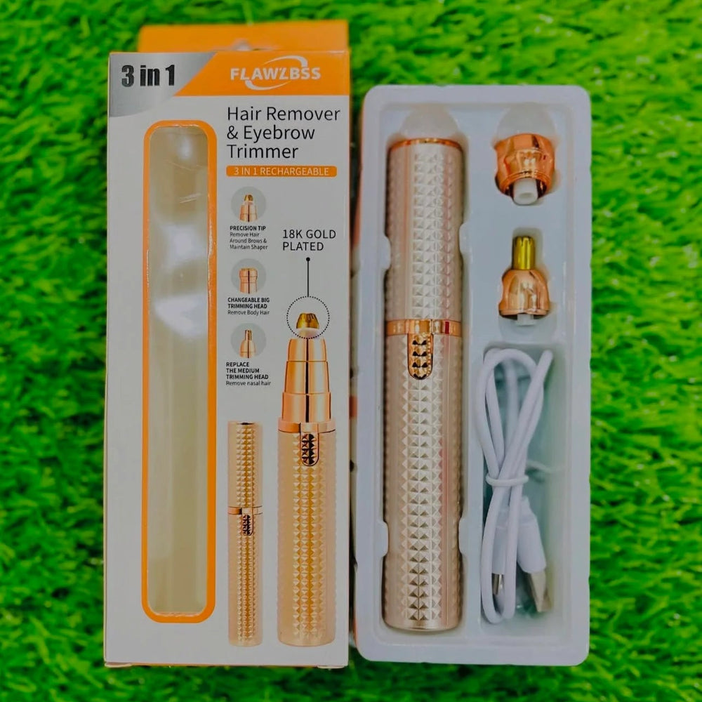 3‑in‑1 Flawzbss Hair Removal & Eyebrow Trimmer