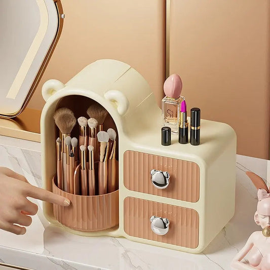 360° Rotating Makeup Holder Organizer Case for Wall Mountable Desktop Home