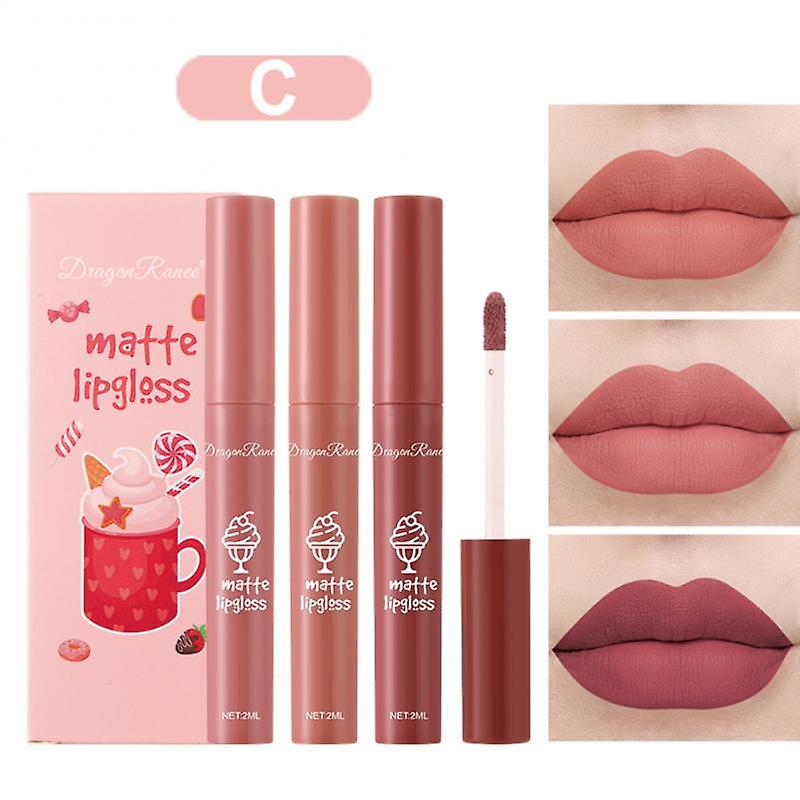 DRAGON RANEE 3PCS/Set Velvet Matte Lip Gloss