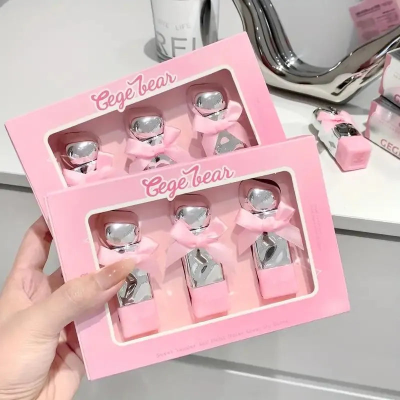 Original Gege Bear Bow High Quality Lip Gloss – 3 Pcs Set
