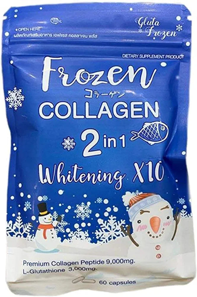 Frozen Collagen 2 in 1 glutathione Whitening 60 Capsules (Thailand) expire 2027
