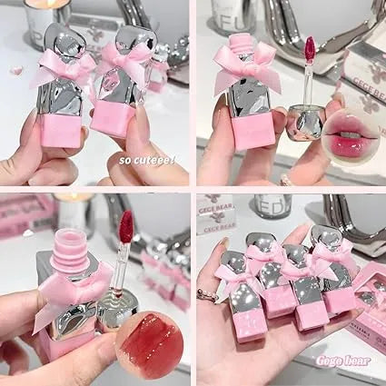 Original Gege Bear Bow High Quality Lip Gloss – 3 Pcs Set