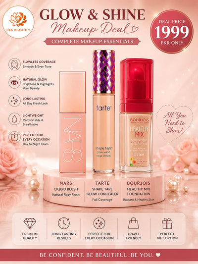 ✨ Glow & Shine Face Perfection Combo | 3-in-1 Makeup Deal |